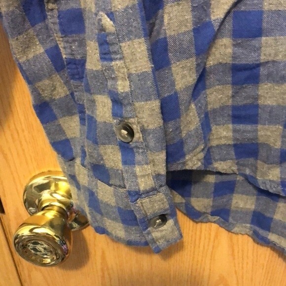Sonoma life and style size large blue and grey Buffalo checkered long sleeve - Picture 5 of 7